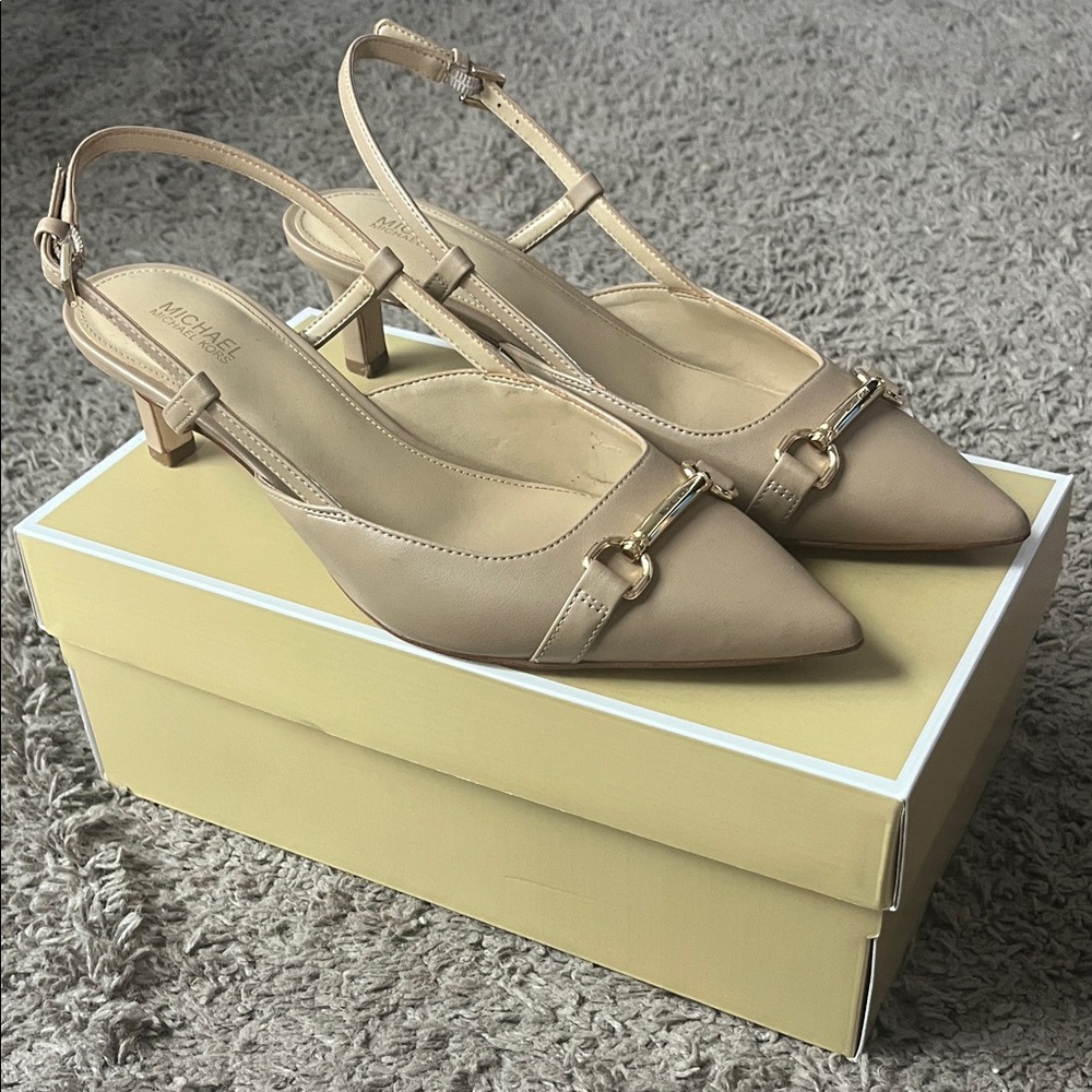 Michael Kors Beige Slingback Heels